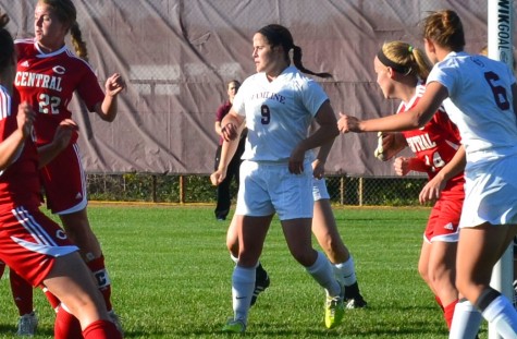 Senior Corrine Henning on Pat Paterson Fields Sept. 13 during her final season on the women's soccer team.