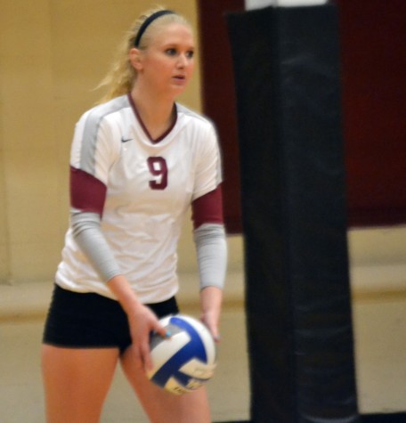Senior Stephanie Kaup on Senior Night on Oct. 31, 2014. Kaup's senior note: "Coming to Hamline was the best decision in my life to play volleyball. I loved every moment of it. I never felt a moment of regret...you can’t take the little things for granted, you have to cherish the moments you have with it.”