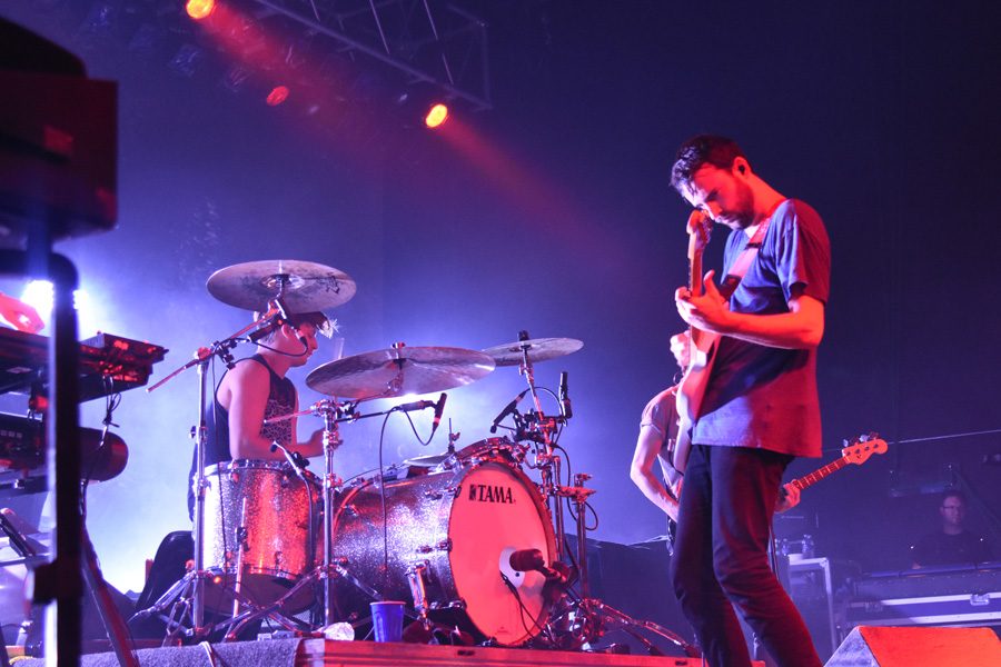 Foals warming up the audience for alternative rock group Silversun Pickups. The band is widely regarded as one of the best live acts to see in the world.