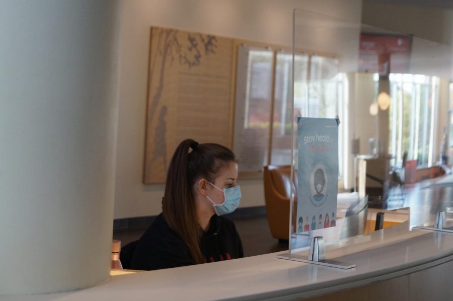 The front desk in the Anderson Center